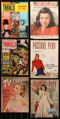 5m0897 LOT OF 6 MOVIE MAGAZINES 1940s-1960s filled with great images & articles on celebrities!