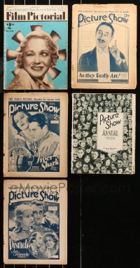 5m0902 LOT OF 5 NON-U.S. MOVIE MAGAZINES 1920s-1930s filled with great images & articles!