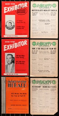 5m0822 LOT OF 6 EXHIBITOR MAGAZINES 1930s-1960s cool information & articles for theaters!