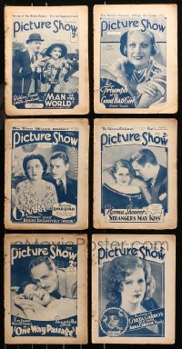 5m0894 LOT OF 6 PICTURE SHOW ENGLISH MOVIE MAGAZINES 1930-1933 great celebrity images & articles!