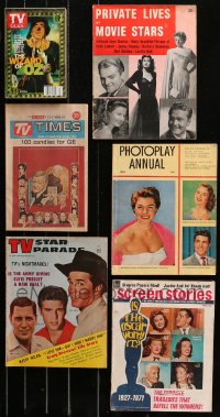 5m0891 LOT OF 6 TV AND MOVIE MAGAZINES 1940s-2000s great images & articles on celebrities!