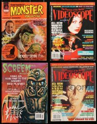 5m0913 LOT OF 4 HORROR/SCI-FI MAGAZINES 1970s-1990s filled with great images & articles!