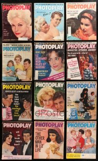 5m0836 LOT OF 21 PHOTOPLAY MOVIE MAGAZINES 1950s-1960s great images & articles on celebrities!