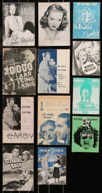 5m0404 LOT OF 12 BETTE DAVIS DANISH PROGRAMS 1930s-1960s from several of her movies!