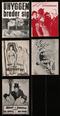 5m0419 LOT OF 5 ABBOTT & COSTELLO DANISH PROGRAMS 1950s from several of their movies!