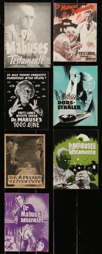 5m0415 LOT OF 7 FRITZ LANG DR. MABUSE DANISH PROGRAMS 1930s-1960s cool different images!
