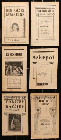 5m0416 LOT OF 6 SILENT MOVIES DANISH PROGRAMS 1910s-1920s from a variety of different movies!