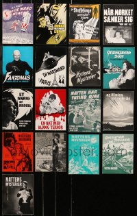 5m0398 LOT OF 17 HORROR/SCI-FI/FANTASY DANISH PROGRAMS 1940s-1960s cool different images!