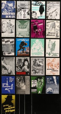 5m0393 LOT OF 21 HORROR/SCI-FI/FANTASY DANISH PROGRAMS 1940s-1960s cool different images!