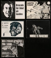 5m0417 LOT OF 5 HORROR/SCI-FI/FANTASY DANISH PROGRAMS 1960s-1970s cool different images!