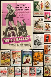 5m0729 LOT OF 70 FOLDED ONE-SHEETS 1950s-1990s great images from a variety of different movies!