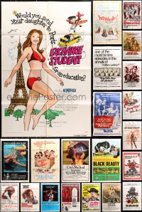 5m0738 LOT OF 61 FOLDED ONE-SHEETS 1960s-1980s great images from a variety of different movies!