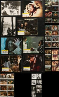 5m0238 LOT OF 58 COLOR AND BLACK & WHITE 8X10 STILLS AND MINI LOBBY CARDS 1960s-1980s cool scenes!