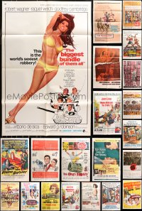 5m0742 LOT OF 57 FOLDED ONE-SHEETS 1960s-1970s great images from a variety of different movies!