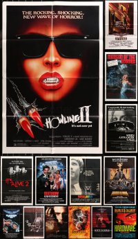 5m0796 LOT OF 15 FOLDED HORROR/SCI-FI U.S. AND AUSTRALIAN ONE-SHEETS 1970s-1980s cool movie images!