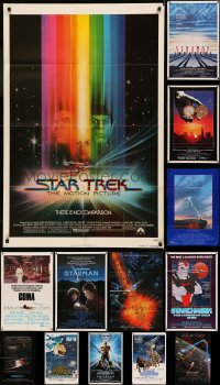 5m0801 LOT OF 13 FOLDED SCI-FI ONE-SHEETS 1970s-1990s great images from a variety of movies!