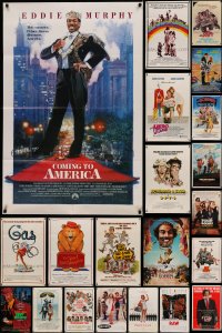 5m0771 LOT OF 31 FOLDED COMEDY ONE-SHEETS 1970s-1990s great images from a variety of funny movies!