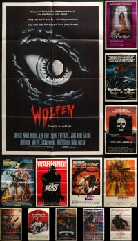 5m0800 LOT OF 14 FOLDED HORROR/SCI-FI ONE-SHEETS 1970s-1990s great images from a variety of movies!