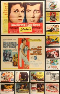 5m0101 LOT OF 24 FORMERLY FOLDED HALF-SHEETS 1940s-1970s great images from a variety of movies!