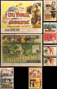 5m0115 LOT OF 14 MOSTLY UNFOLDED HALF-SHEETS 1970s-2000s great images from a variety of movies!