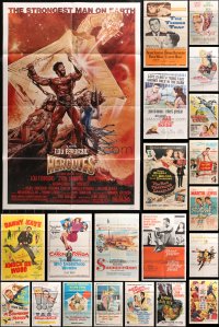 5m0758 LOT OF 38 FOLDED ONE-SHEETS 1950s-1980s great images from a variety of different movies!