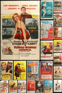 5m0759 LOT OF 36 FOLDED ONE-SHEETS 1950s-1960s great images from a variety of different movies!