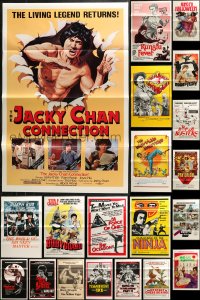 5m0182 LOT OF 20 FORMERLY TRI-FOLDED KUNG FU 27X41 ONE-SHEETS 1970s-1980s cool movie images!