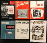5m0821 LOT OF 6 EXHIBITOR MAGAZINES 1960s-2000s filled with great images & articles for theaters!