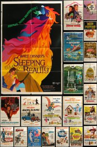 5m0755 LOT OF 42 FOLDED WALT DISNEY ONE-SHEETS 1960s-1970s from animated & live action movies!