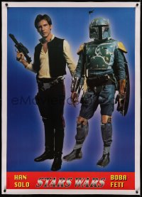 5p0111 STAR WARS linen 27x39 Italian commercial poster 1980 great image of Han Solo and Boba Fett!