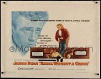 5p0118 REBEL WITHOUT A CAUSE linen 1/2sh 1955 Nicholas Ray, bad boy James Dean was from a good family!