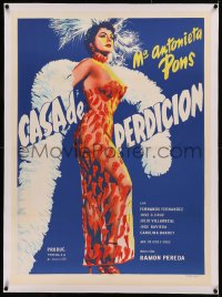5p0052 CASA DE PERDICION linen Mexican poster 1956 sexy Maria Antonieta Pons in see-through pepper dress!