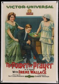5p0258 POWER OF PRAYER linen 1sh 1914 art of man who lost money gambling & turns to religion, rare!