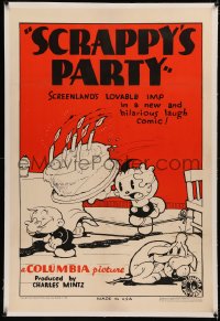 5p0276 SCRAPPY'S PARTY linen 1sh 1933 Babe Ruth & world's best celebrities attend his birthday party!