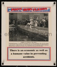 5p0109 PHOTO NEWS FLASHES linen 14x17 special poster 1946 economic value in preventing accidents!