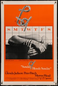 5p0287 SUNDAY BLOODY SUNDAY linen 1sh 1971 directed by John Schlesinger, Glenda Jackson, Peter Finch!