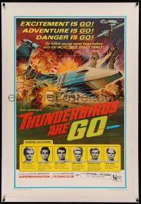 5p0294 THUNDERBIRDS ARE GO linen 1sh 1967 marionette puppets, really cool sci-fi action artwork!