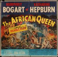 5r0041 AFRICAN QUEEN 6sh 1952 great montage art of Humphrey Bogart & Katharine Hepburn, ultra rare!