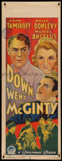 5r0139 GREAT McGINTY long Aust daybill 1940 great Richardson Studio hand litho, Down Went McGinty!