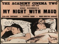 5r0137 MY NIGHT AT MAUD'S British quad 1969 Eric Rohmer's Ma nuit chez Maud, art of couple in bed!