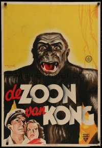 5r0142 SON OF KONG 24x35 Dutch 1934 Ernest B. Schoedsack, cool different giant ape art by Mettes!