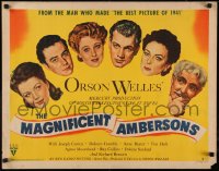 5r0127 MAGNIFICENT AMBERSONS style B 1/2sh 1942 Orson Welles, Norman Rockwell art of top cast, rare!