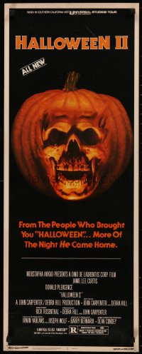 5r0107 HALLOWEEN II insert 1981 jack-o-lantern skull image, more of the night HE came home, rare!