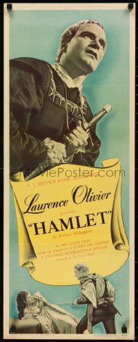 5r0106 HAMLET insert 1949 Laurence Olivier in William Shakespeare classic, Best Picture, rare!