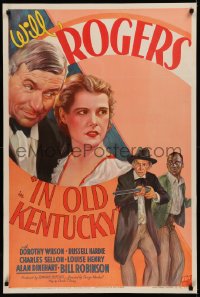 5r0098 IN OLD KENTUCKY 1sh 1935 Maturo art of Will Rogers, Dorothy Wilson & Bill Robinson, rare!