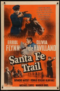 5r0100 SANTA FE TRAIL 1sh 1940 Errol Flynn, Olivia De Havilland, Massey, Michael Curtiz, very rare!