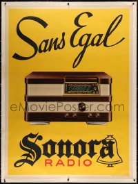 5r0007 SONORA RADIO linen 48x64 French advertising poster 1950s great art, it is without equal, rare!