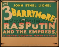 5r0052 RASPUTIN & THE EMPRESS jumbo WC 1932 starring three Barrymores, John, Ethel & Lionel, rare!