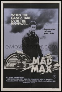 5s0105 MAD MAX purple 1st printing Aust 1sh 1979 Mel Gibson, George Miller classic, incredibly rare!