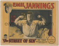 5s0263 STREET OF SIN LC 1928 close up of former thug Emil Jannings flexing his biceps, ultra rare!